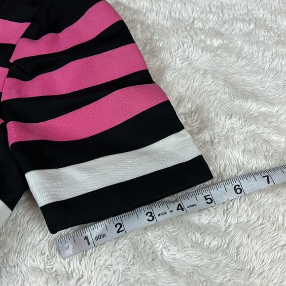 Kistini geometric sripe fit and flare silver stud collar dress, size medium - Picture 10 of 13